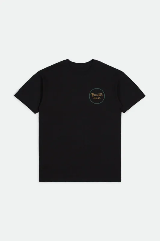 Boys Wheeler S/S Standard Tee - Black sold by Brixton