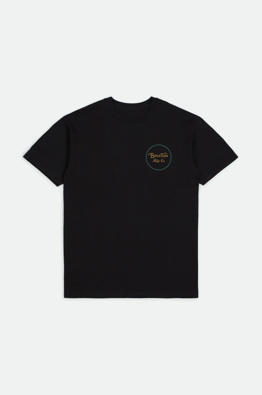 Boys Wheeler S/S Standard Tee - Black sold by Brixton