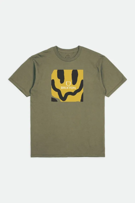 Melter Square S/S Standard Tee - Military Olive sold by Brixton