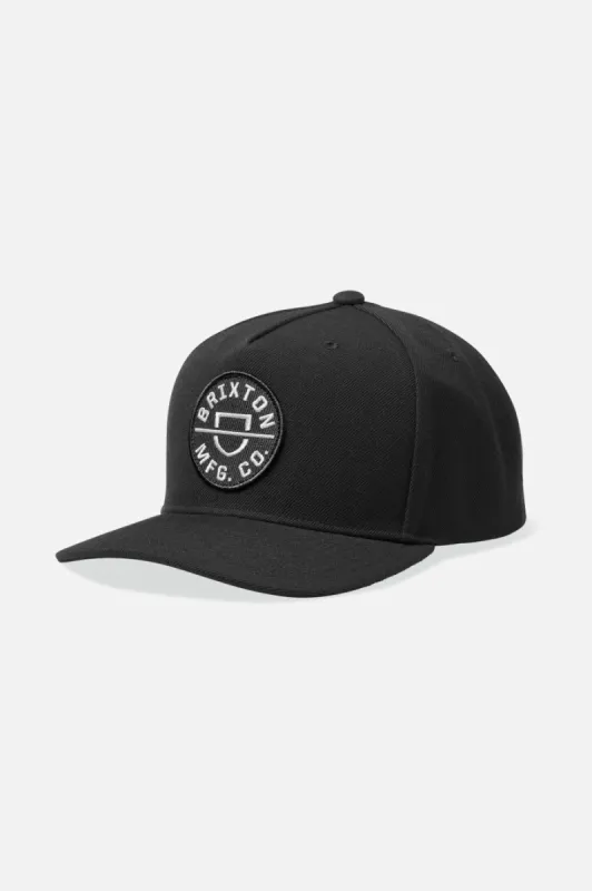 Crest Netplus Snapback - Black sold by Brixton