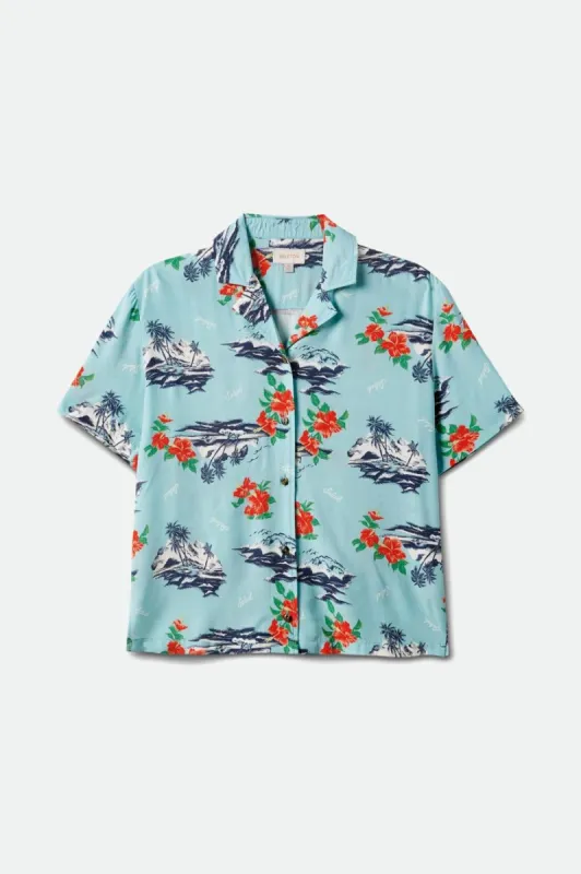 Bunker Paradise S/S Woven - Canal Blue sold by Brixton