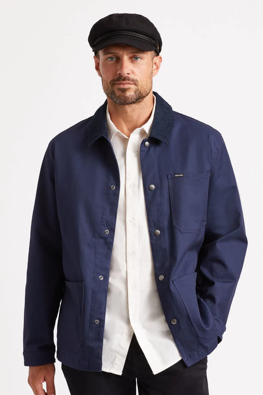 Survey Utility Chore Coat - Washed Navy sold by Brixton