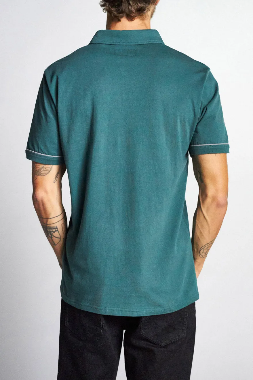 Carlos S/S Polo Knit - Emerald sold by Brixton product image thumbnail 3