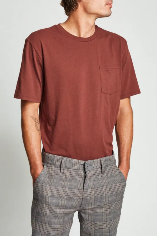 Basic S/S Pocket Tee - Chestnut sold by Brixton