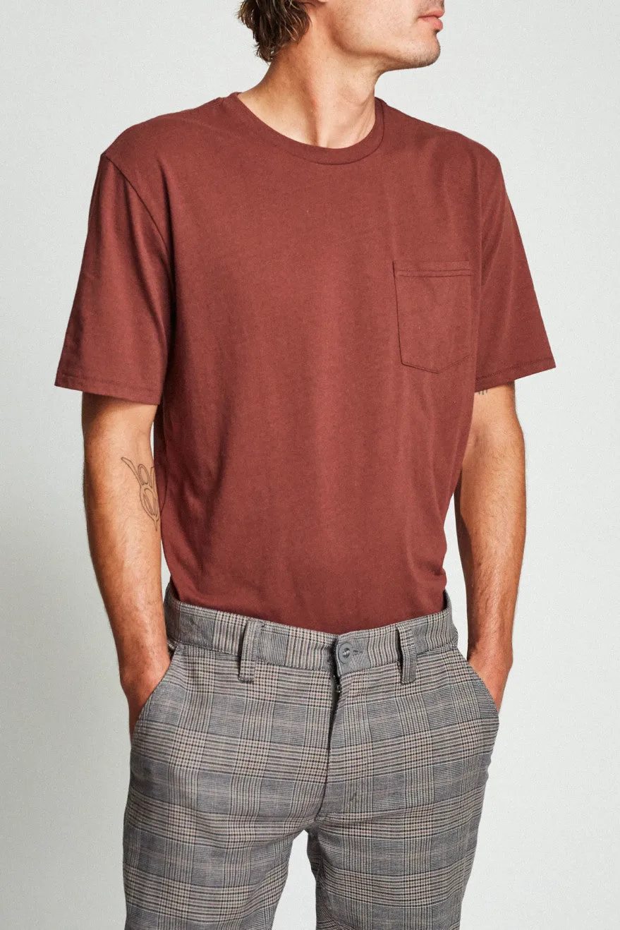 Basic S/S Pocket Tee - Chestnut sold by Brixton