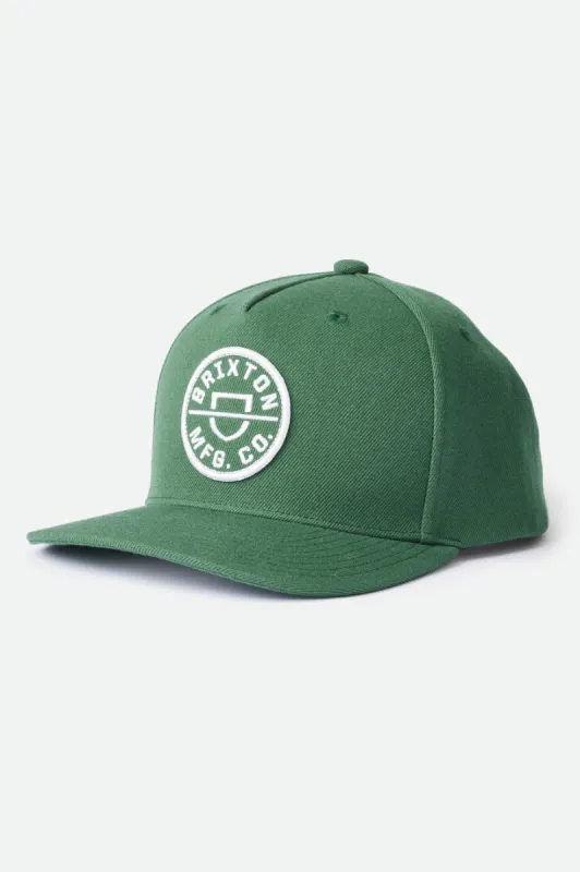 Crest MP Snapback - Silver Pine sold by Brixton