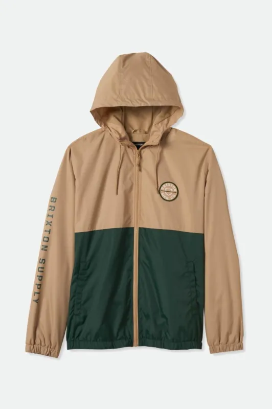 Claxton Crest Lightweight Jacket - Sand/Pine Needle sold by Brixton