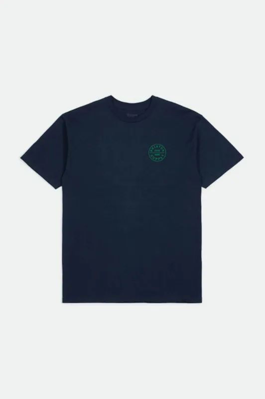 Oath S/S Standard Tee - Navy/Green sold by Brixton