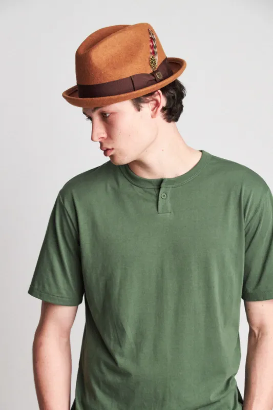 Gain Fedora - Heather Coffee sold by Brixton