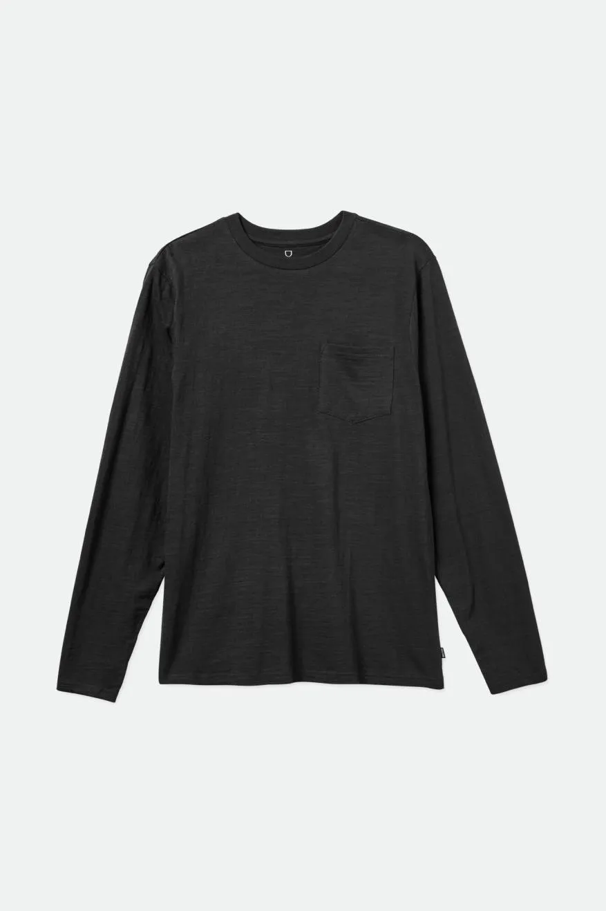 Basic Slub L/S Pocket Tee - Black sold by Brixton