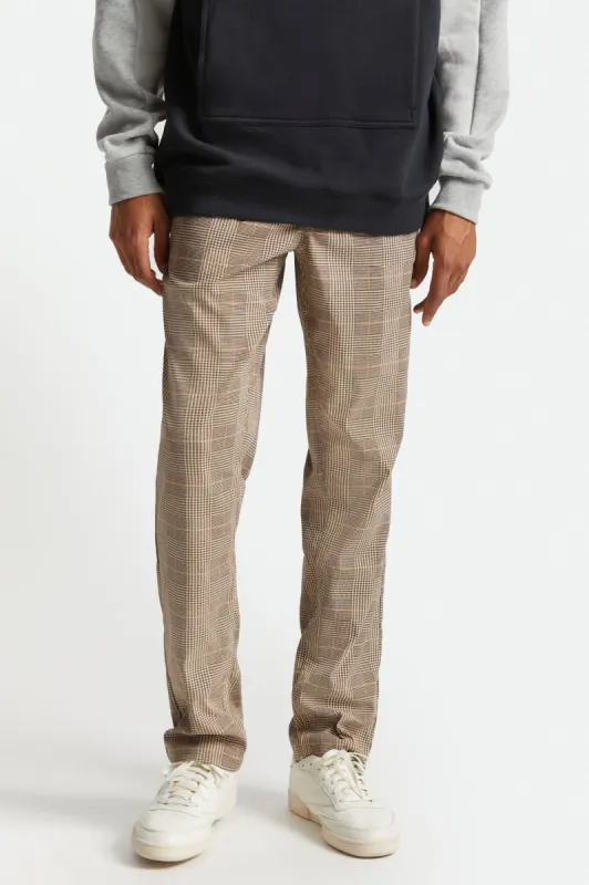Choice E-waist Taper Utility Pant - Brown Plaid sold by Brixton