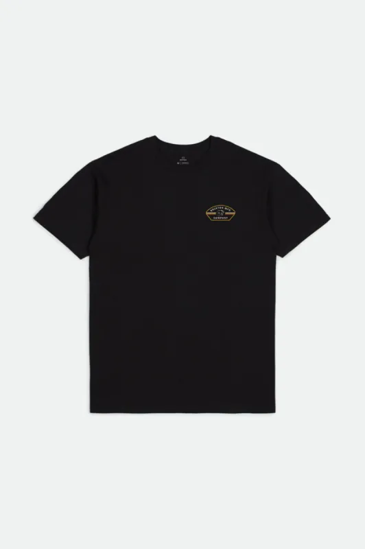 Rampant S/S Standard Tee - Black sold by Brixton
