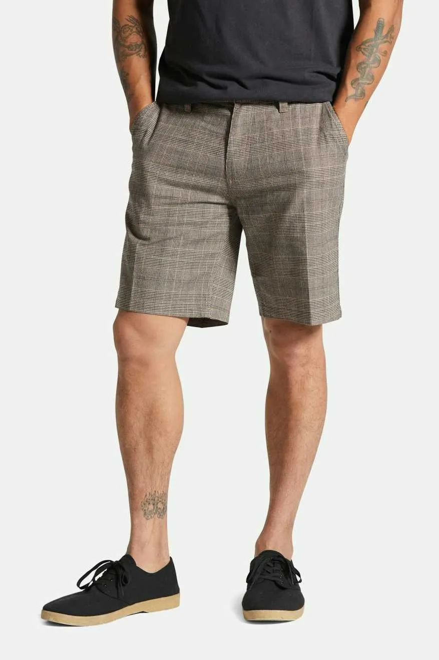 Choice Chino Short 9" - Brown/Cream Houndstooth sold by Brixton product image thumbnail 2