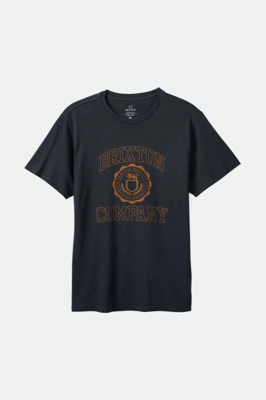 University S/S Standard T-Shirt - Black Worn Wash sold by Brixton