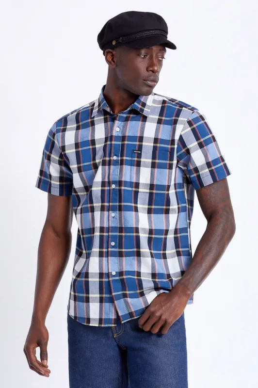 Charter Plaid S/S Woven - Joe Blue sold by Brixton