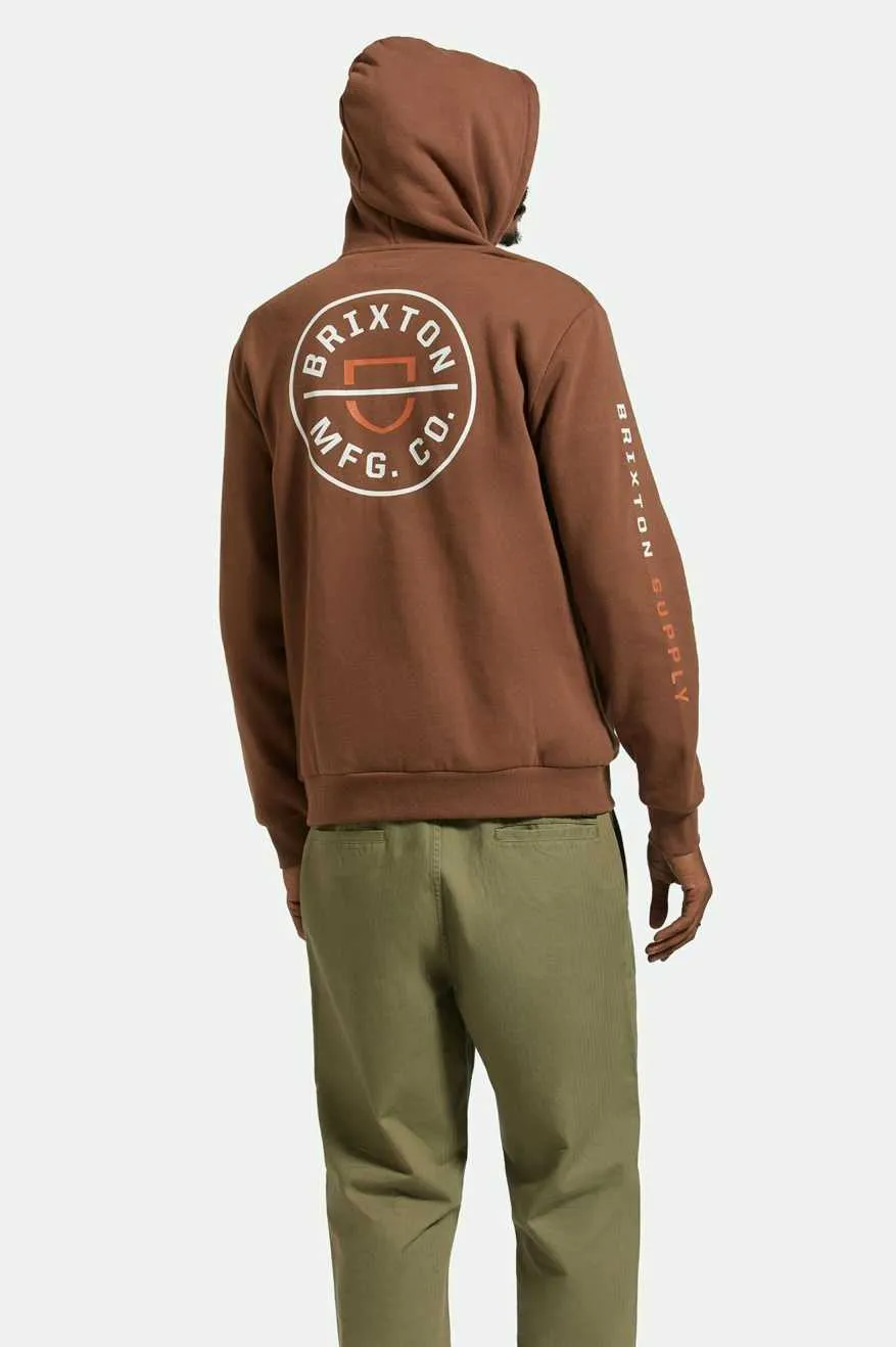 Crest Hoodie - Pinecone Brown/Rust Orange/White sold by Brixton product image thumbnail 4