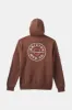 Crest Hoodie - Pinecone Brown/Rust Orange/White sold by Brixton