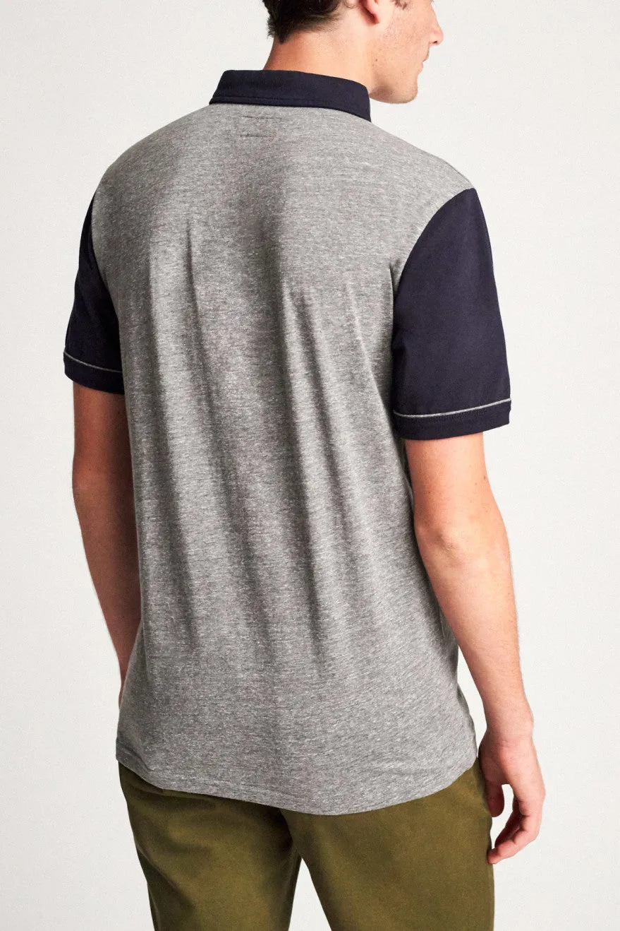 Carlos S/S Polo Knit - Heather Grey/Navy sold by Brixton product image thumbnail 3