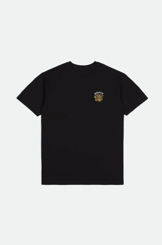 Kit S/S Standard Tee - Black Worn Wash sold by Brixton