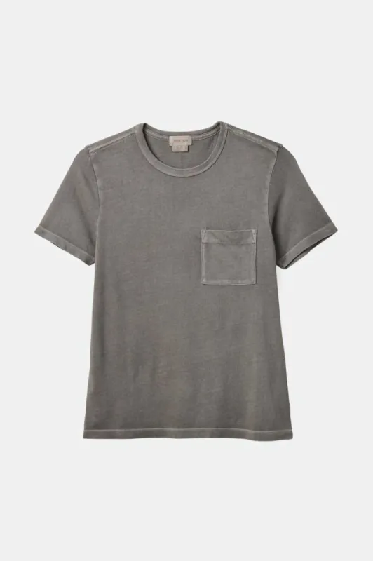 Carefree Organic Garment Dye Perfect Pocket T-Shirt - Washed Black sold by Brixton