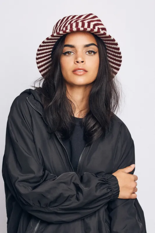 Hardy Women Bucket Hat - Burgundy/Cream sold by Brixton