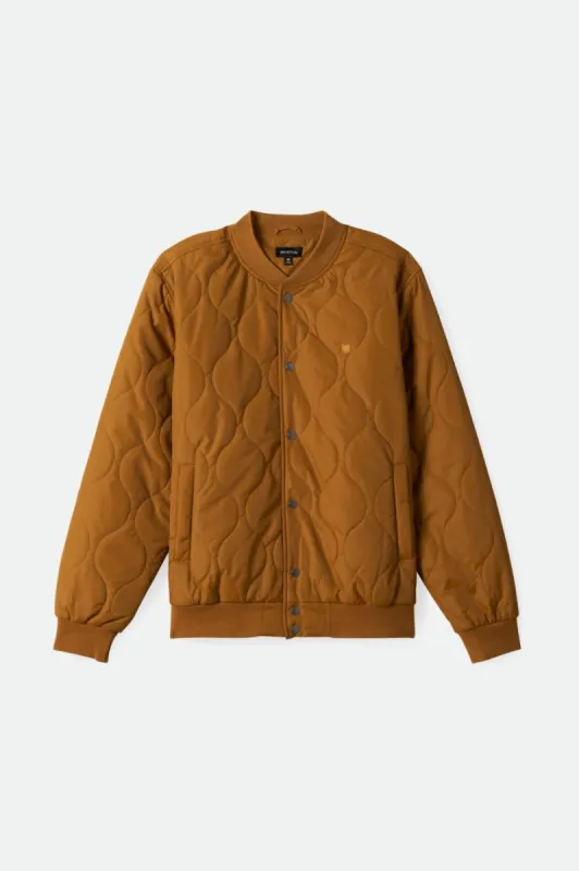 Dillinger Quilted Bomber Jacket - Golden Brown sold by Brixton