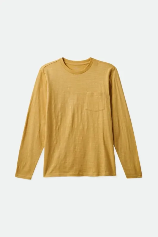 Basic Slub L/S Pocket Tee - Straw sold by Brixton