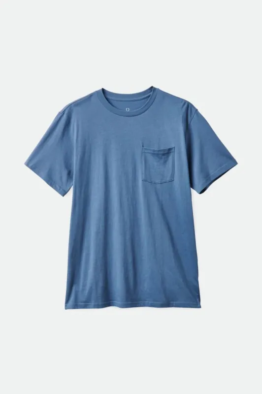 Basic S/S Pocket Tee - Pacific Blue sold by Brixton