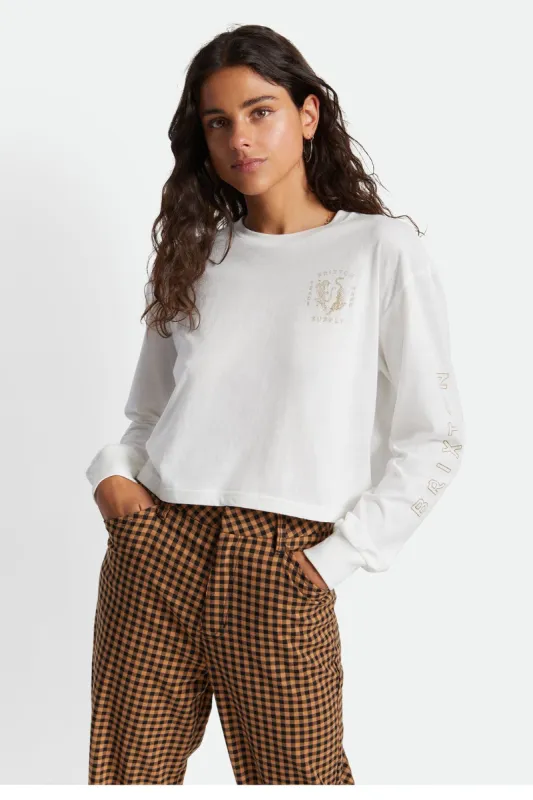 Wild Cats Women's L/S Skimmer Tee - Off White sold by Brixton