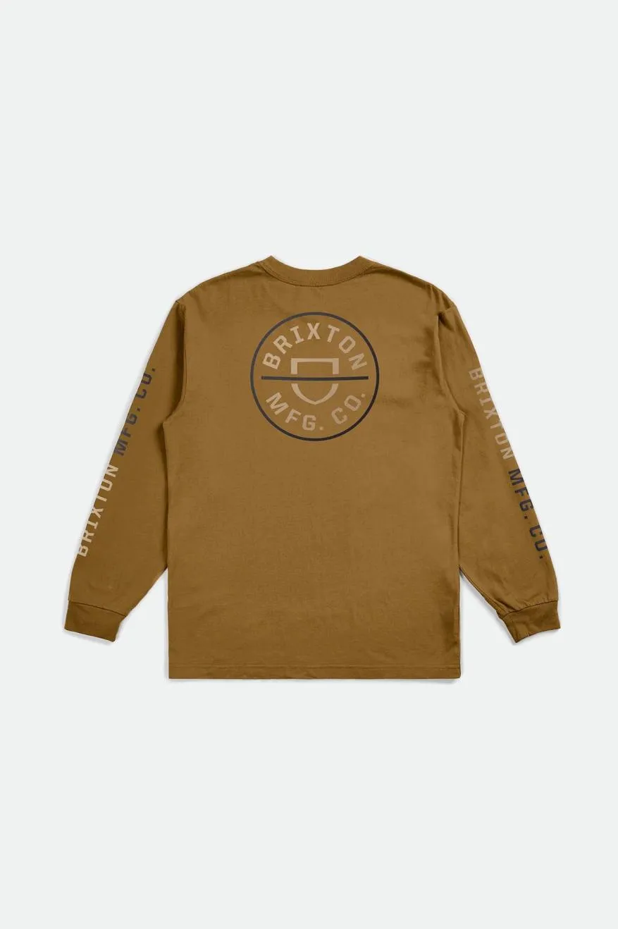 Crest L/S Tee - Golden Brown/Sand/Ombre Blue sold by Brixton product image thumbnail 2