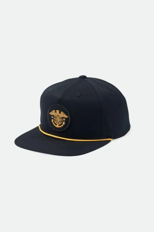 Global MP Snapback - Black sold by Brixton