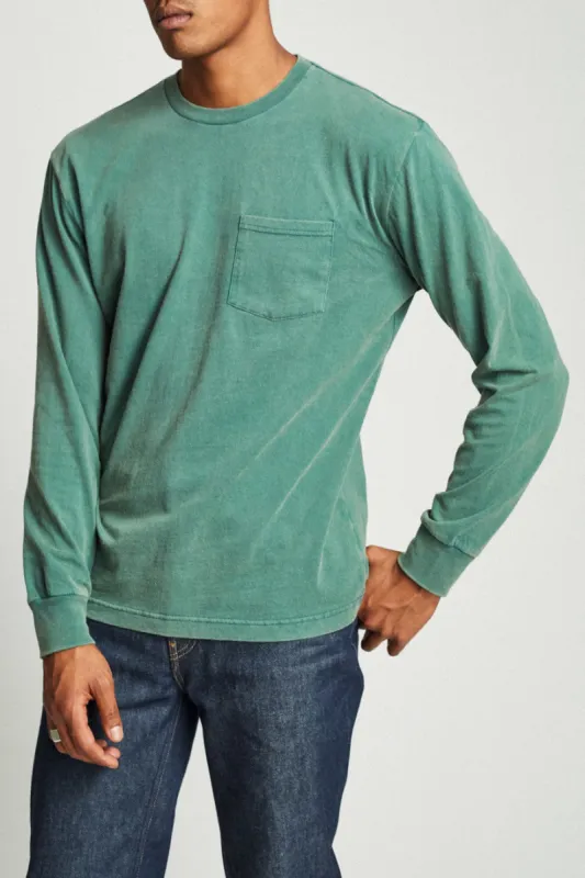 Basic L/S Pocket Tee - Evergreen sold by Brixton