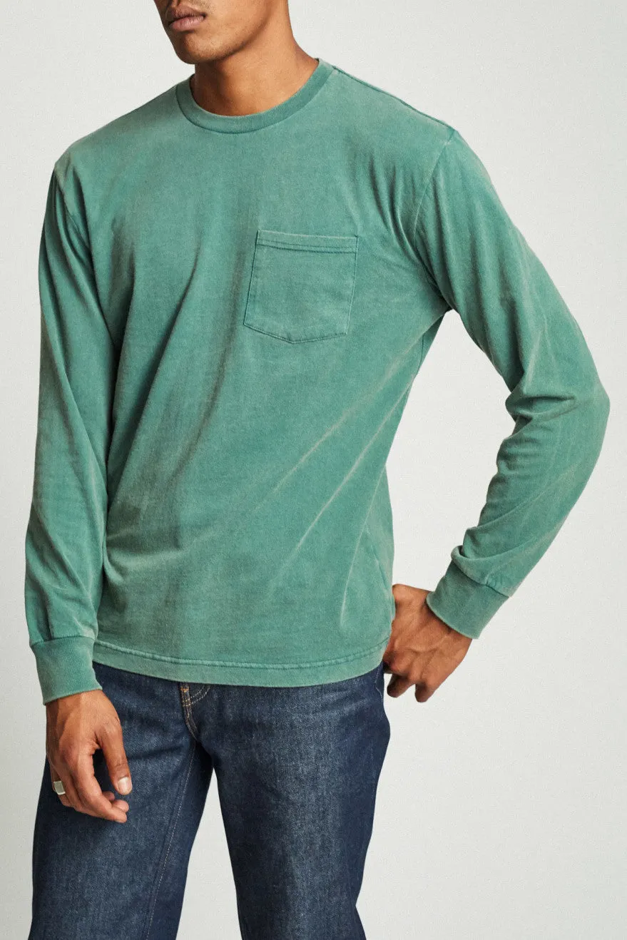 Basic L/S Pocket Tee - Evergreen sold by Brixton