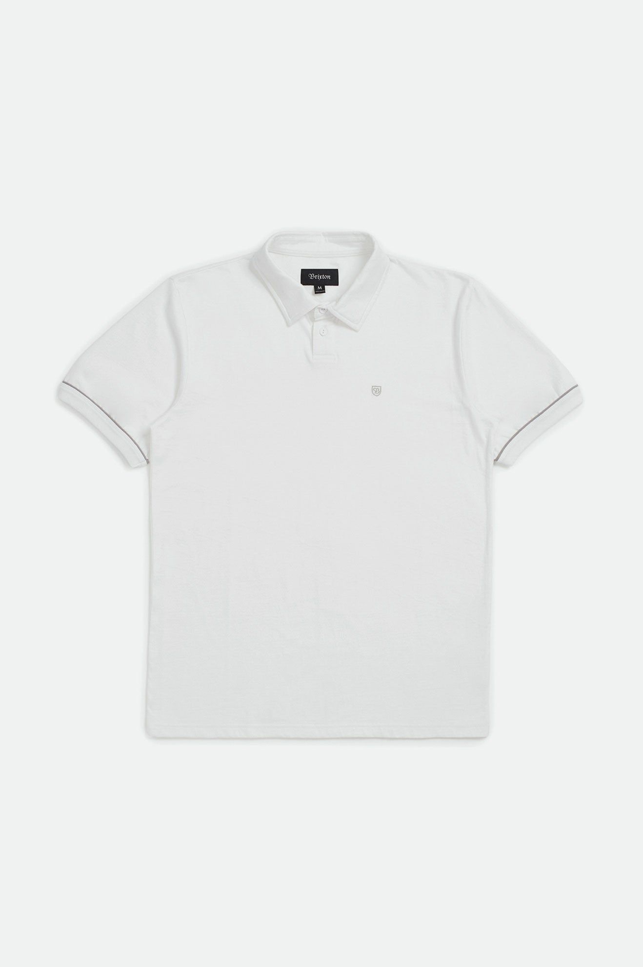 Carlos S/S Polo Knit - White/Light Grey sold by Brixton product image thumbnail 5