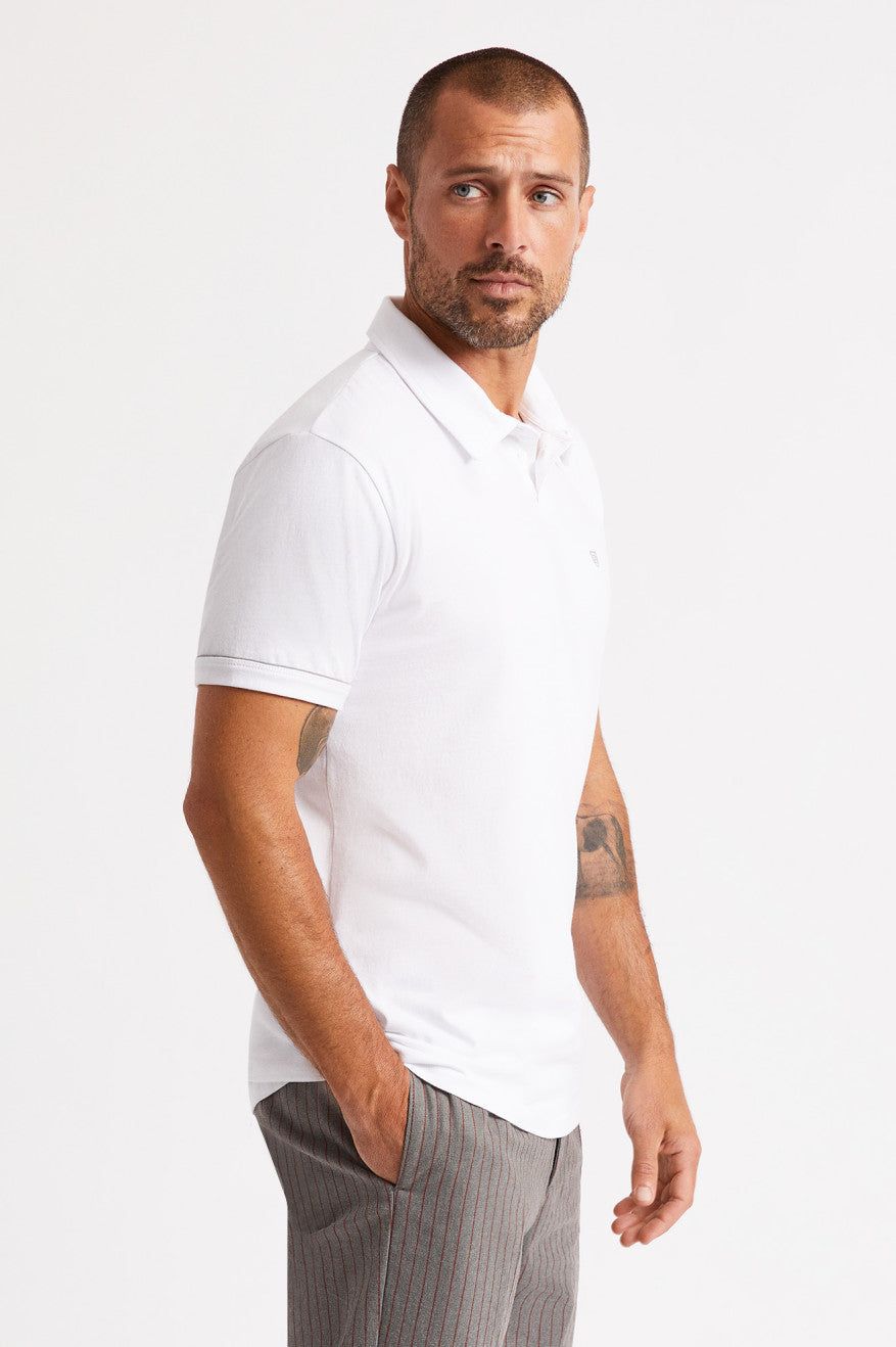 Carlos S/S Polo Knit - White/Light Grey sold by Brixton product image thumbnail 4