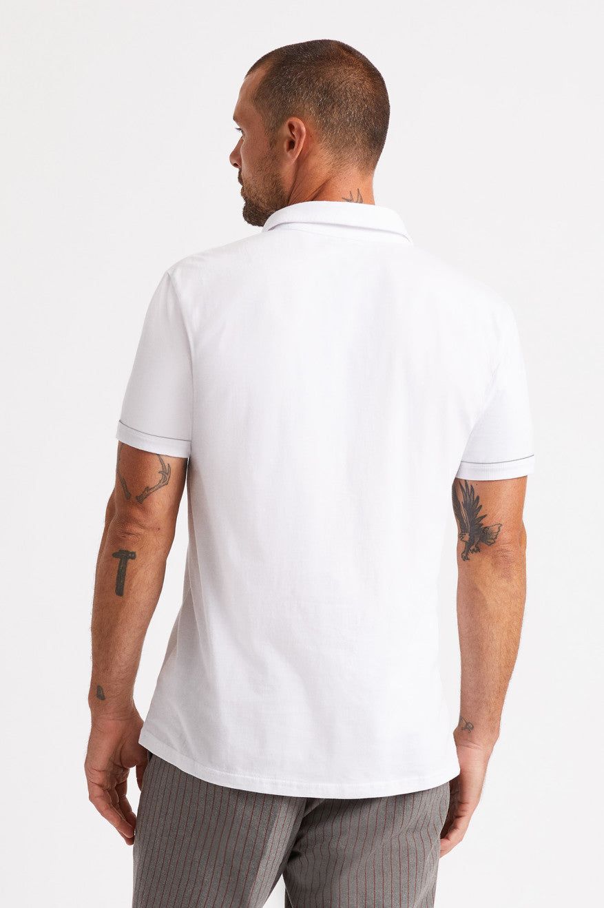 Carlos S/S Polo Knit - White/Light Grey sold by Brixton product image thumbnail 3