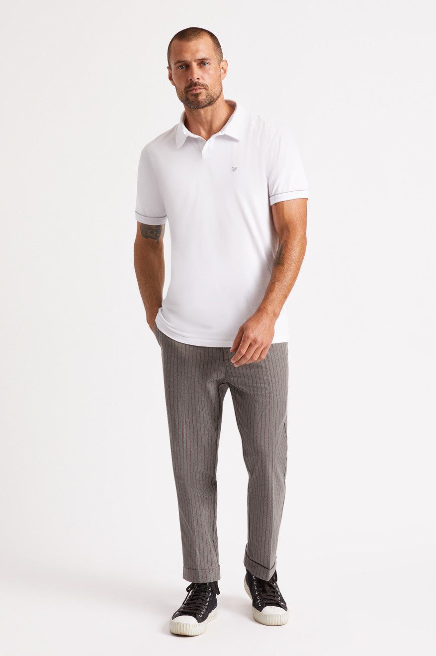 Carlos S/S Polo Knit - White/Light Grey sold by Brixton product image thumbnail 2