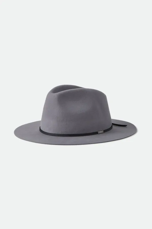Wesley Packable Fedora - Grey sold by Brixton