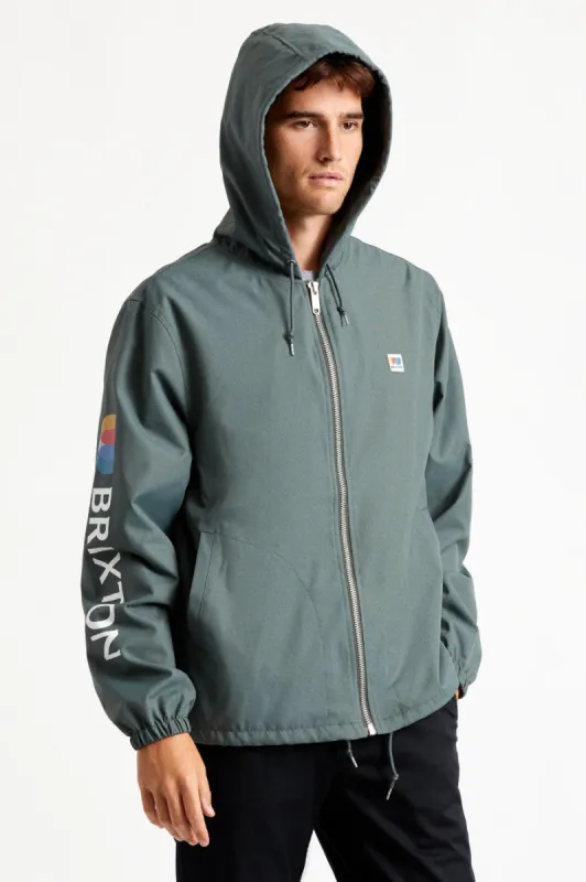 Claxton Alton Zip Hood Jacket - Evergreen sold by Brixton