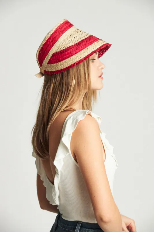 Bondi Visor - Tan/Scarlet sold by Brixton