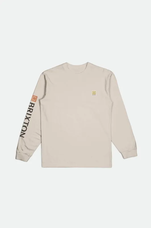 Beta II L/S Standard Tee - Cream Garment Dye sold by Brixton