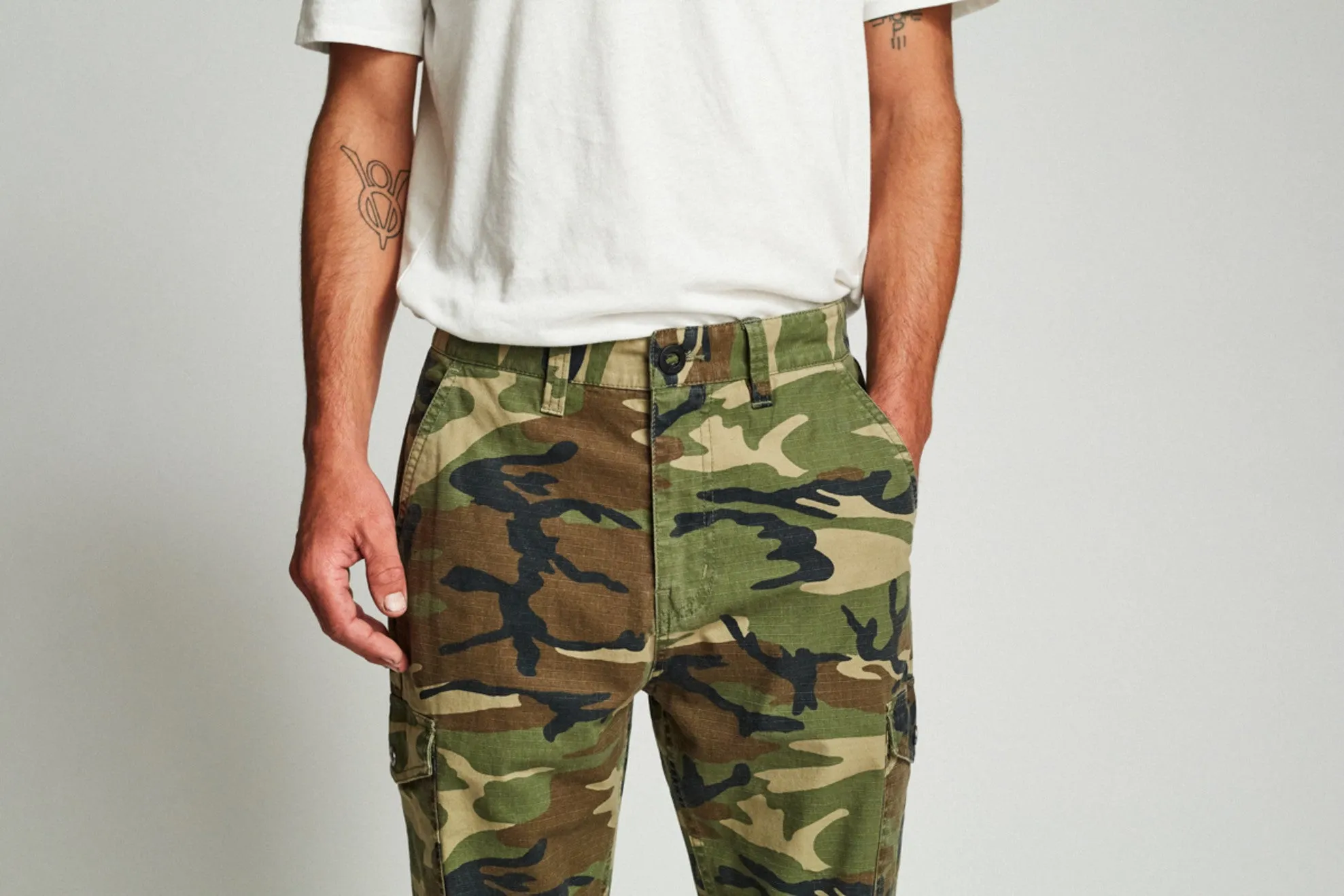 Fleet Cargo Pant - Woodland Camo sold by Brixton product image thumbnail 3