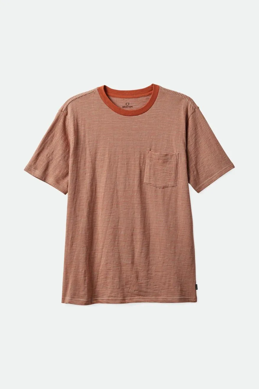 Hilt Slub S/S Pocket Tee - Orange Paradise/Mineral Grey sold by Brixton
