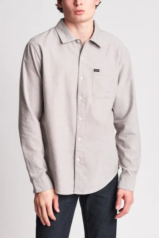 Charter Oxford L/S Woven - Grey sold by Brixton