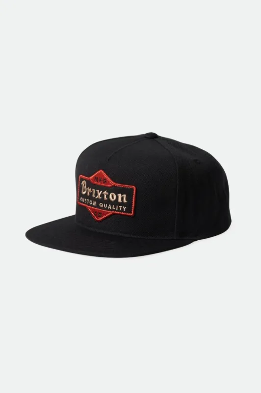 Ashfield MP Snapback - Black sold by Brixton