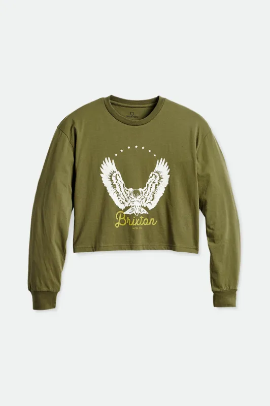 Freebird Women's L/S Skimmer Tee - Military Olive sold by Brixton