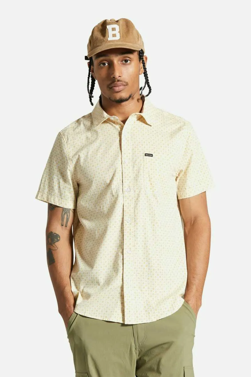 Charter Print S/S Shirt - Whitecap Micro sold by Brixton
