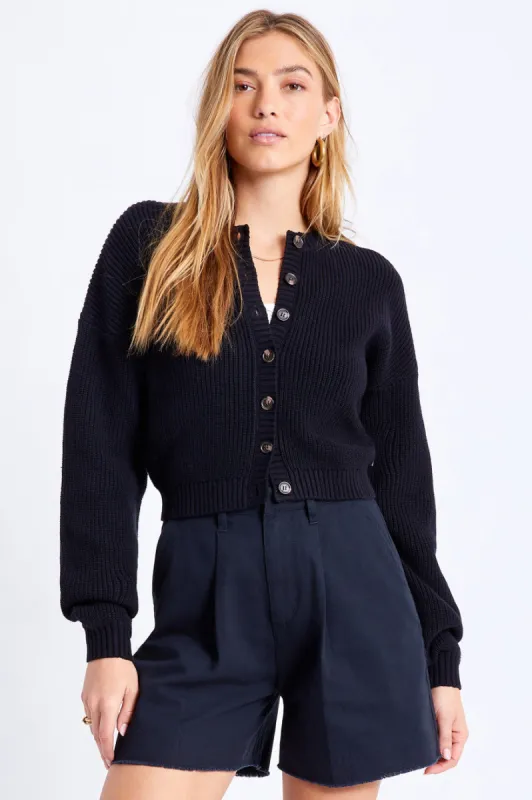 Domino Cardigan - Black made by Brixton