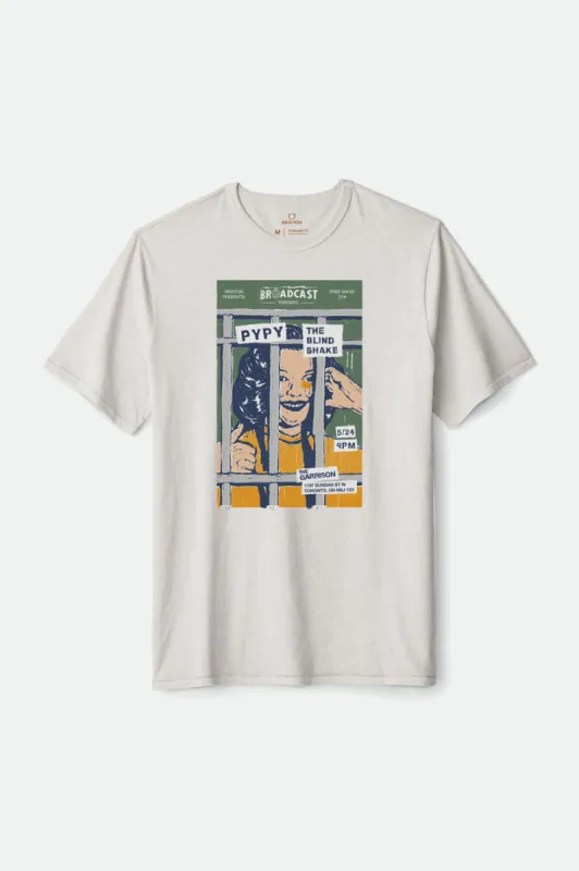 Toronto Brxtn Broadcast S/S Standard Tee - White Garment Dye sold by Brixton