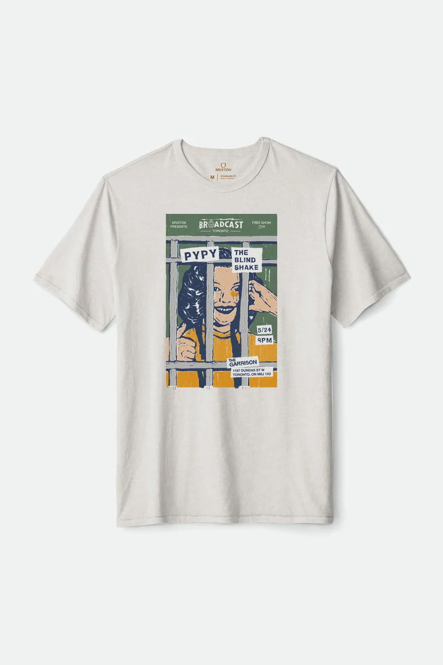 Toronto Brxtn Broadcast S/S Standard Tee - White Garment Dye sold by Brixton